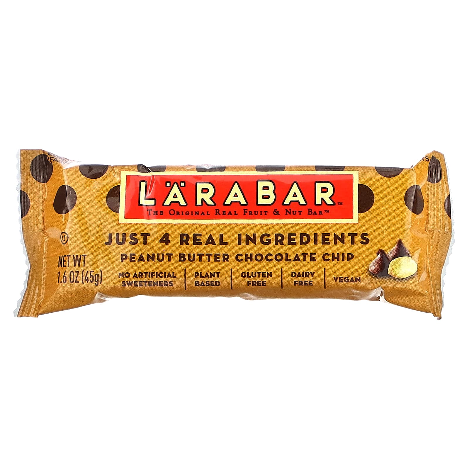 Larabar, The Original Real Fruit & Nut Bar, арахисовая паста и шоколадная крошка, 6 батончиков по 45 г (1,6 унции)