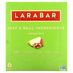 Larabar, The Original Real Fruit & Nut Bar, яблочный пирог, 6 батончиков, по 45 г (1,6 унции)