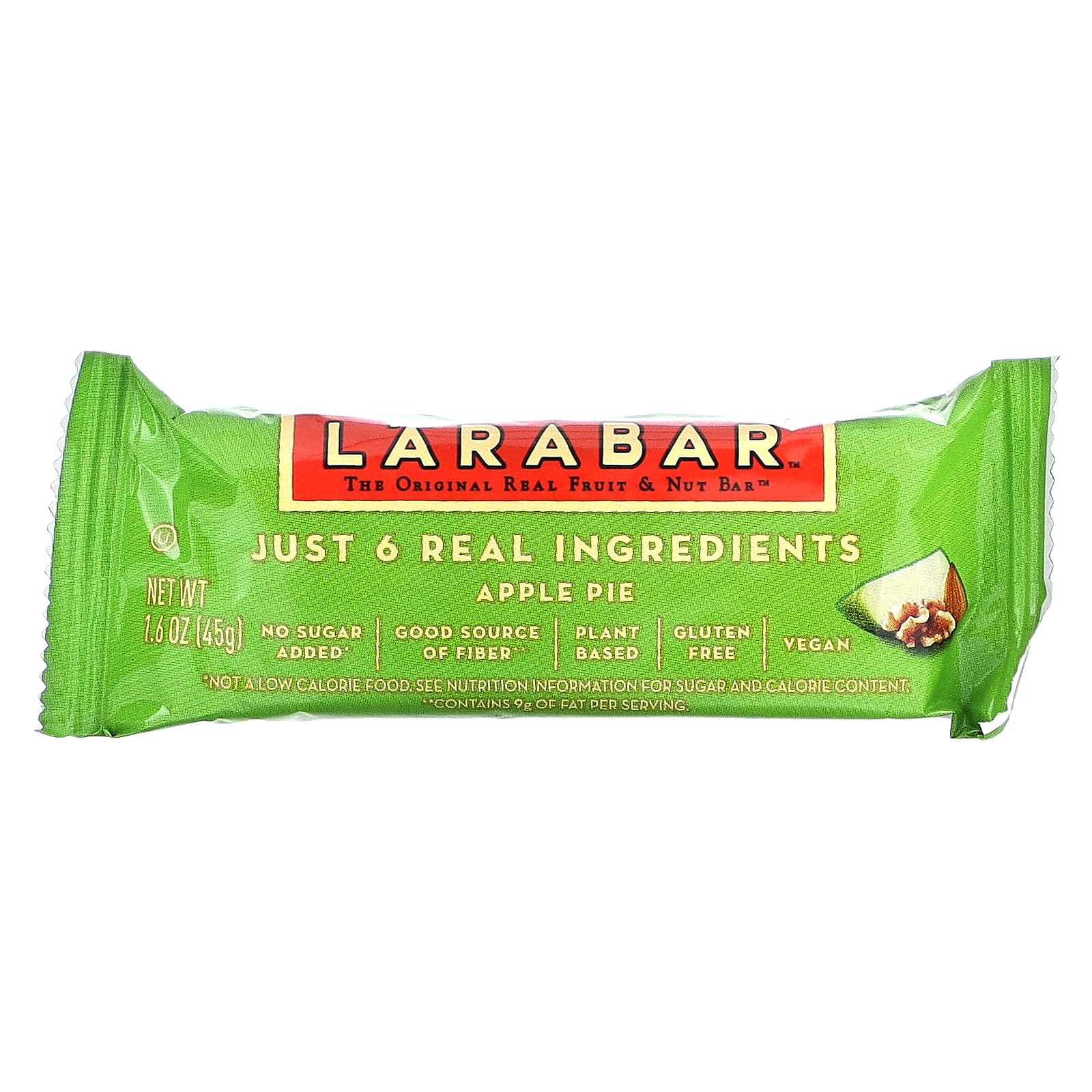 Larabar, The Original Real Fruit & Nut Bar, яблочный пирог, 6 батончиков, по 45 г (1,6 унции)