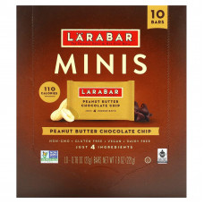Larabar, Minis, арахисовая паста с шоколадной крошкой, 10 батончиков по 22 г (0,78 унции)