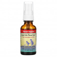 Herbs for Kids, Детский спрей для горла Super Kids Throat Spray со вкусом перечной мяты, 30 мл (1 жидкая унция)