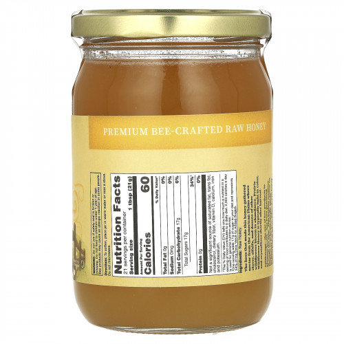 Honey Gardens, необработанный мед, полевые цветы, 454 г (16 унций)