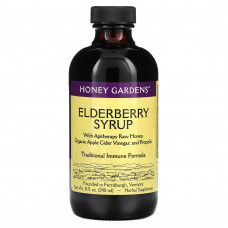 Honey Gardens, сироп бузины с сырым медом для апитерапии, органическим яблочным уксусом и прополисом, 240 мл (8 жидк. унций)