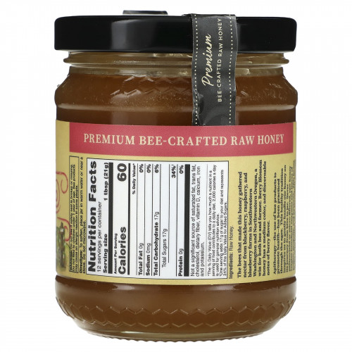 Honey Gardens, необработанный мед, со вкусом ягод, 255 г (9 унций)