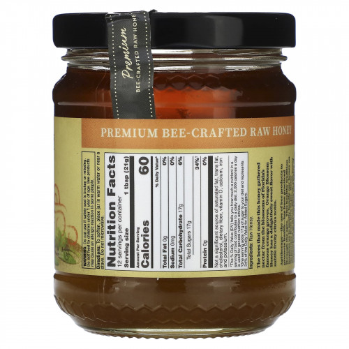 Honey Gardens, необработанный мед, цветы апельсина, 255 г (9 унций)