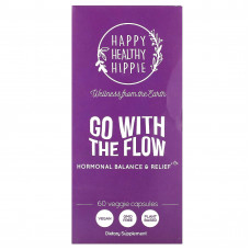 Happy Healthy Hippie, Go With the Flow, гормональный баланс и облегчение, 60 растительных капсул
