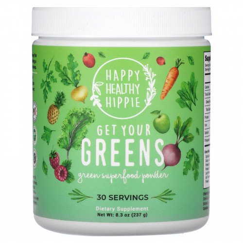 Happy Healthy Hippie, Get Your Greens, зеленый суперпродукт в порошке, 237 г (8,3 унции)