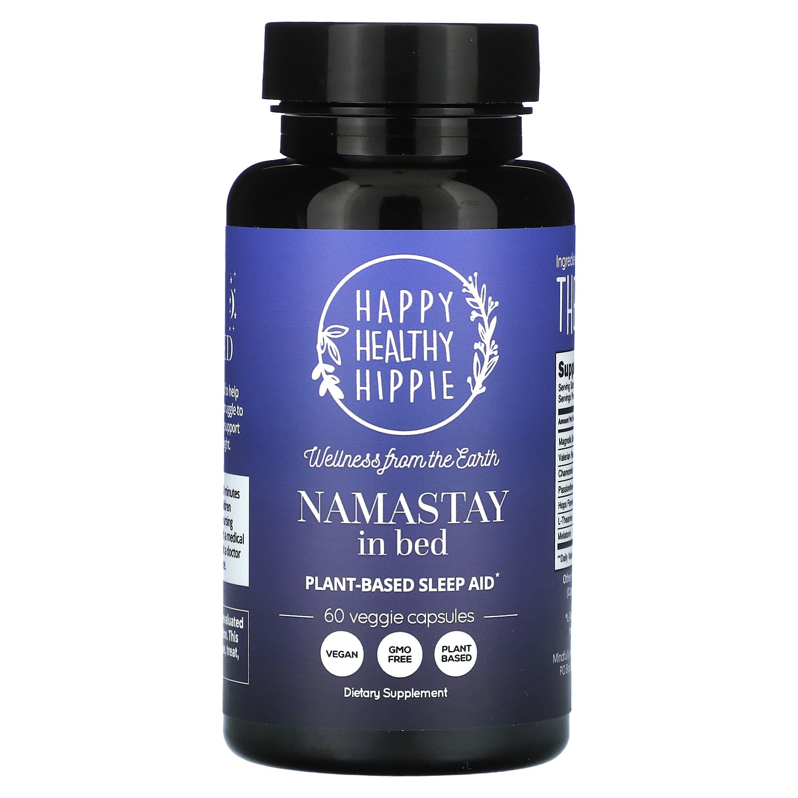 Happy Healthy Hippie, Namastay In Bed, снотворное на растительной основе, 60 растительных капсул