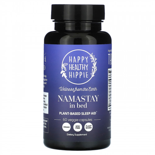 Happy Healthy Hippie, Namastay In Bed, снотворное на растительной основе, 60 растительных капсул