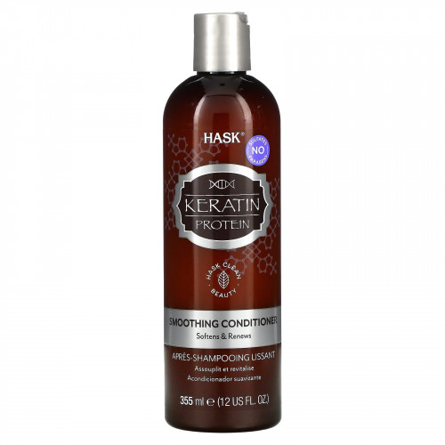 Hask Beauty, Keratin Protein, Разглаживающий кондиционер, 12 жидких унций (355 мл)