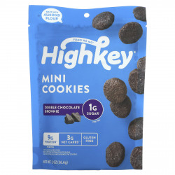 HighKey, Mini Cookies, двойной шоколадный брауни, 56,6 г (2 унции)