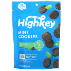 HighKey, мини-печенье, подходит для кетодиеты (подтверждено сертификатом), без добавленного сахара и глютена, со вкусом шоколада и мяты, 56,6 г (2 унции) (Товар снят с продажи) 