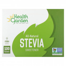 Health Garden, Натуральный подсластитель на основе стевии, 100 пакетиков по 1 г