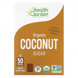 Health Garden, органический кокосовый сахар, 50 пакетиков по 3,5 г