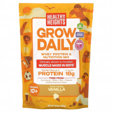Healthy Heights, Grow Daily, смесь сывороточного протеина и питательных веществ, для мальчиков от 10 лет, ваниль, 650 г (22,9 унции)