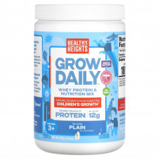 Healthy Heights, Grow Daily, смесь сывороточного протеина и питательных веществ, для детей от 3 лет, без добавок, 301 г (10,6 унции)