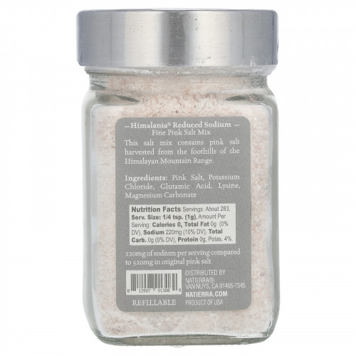 Himalania, розовая соль с пониженным содержанием натрия, мелкая, 283 г (10 унций)
