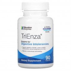 Houston Enzymes, TriEnza, ферменты помогающие при пищевой непереносимости, 90 капсул
