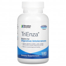 Houston Enzymes, TriEnza, ферменты помогающие при пищевой непереносимости, 180 капсул