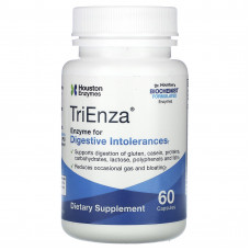 Houston Enzymes, TriEnza, фермент от непереносимости пищеварительной системы, 60 капсул