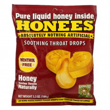 Honees, Успокаивающие капли для горла, с медом, 20 леденцов