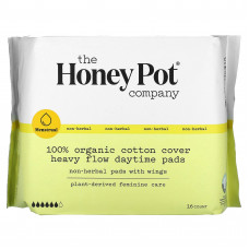 The Honey Pot Company, обильные дневные прокладки из 100% органического хлопка, 16 шт.