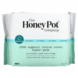The Honey Pot Company, Super, органические прокладки с крылышками, не на травяной основе, 16 шт.