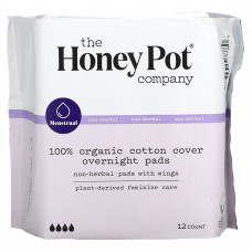 The Honey Pot Company, органические прокладки с крылышками, не на травяной основе, ночные, 12 шт.