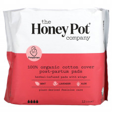 The Honey Pot Company, органические прокладки с крылышками, на травяной основе, послеродовые, 12 шт.