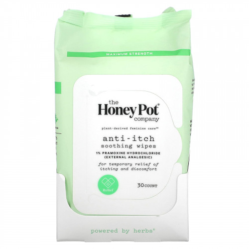 The Honey Pot Company, Anti-Itch Soothing Wipes , 30 Count