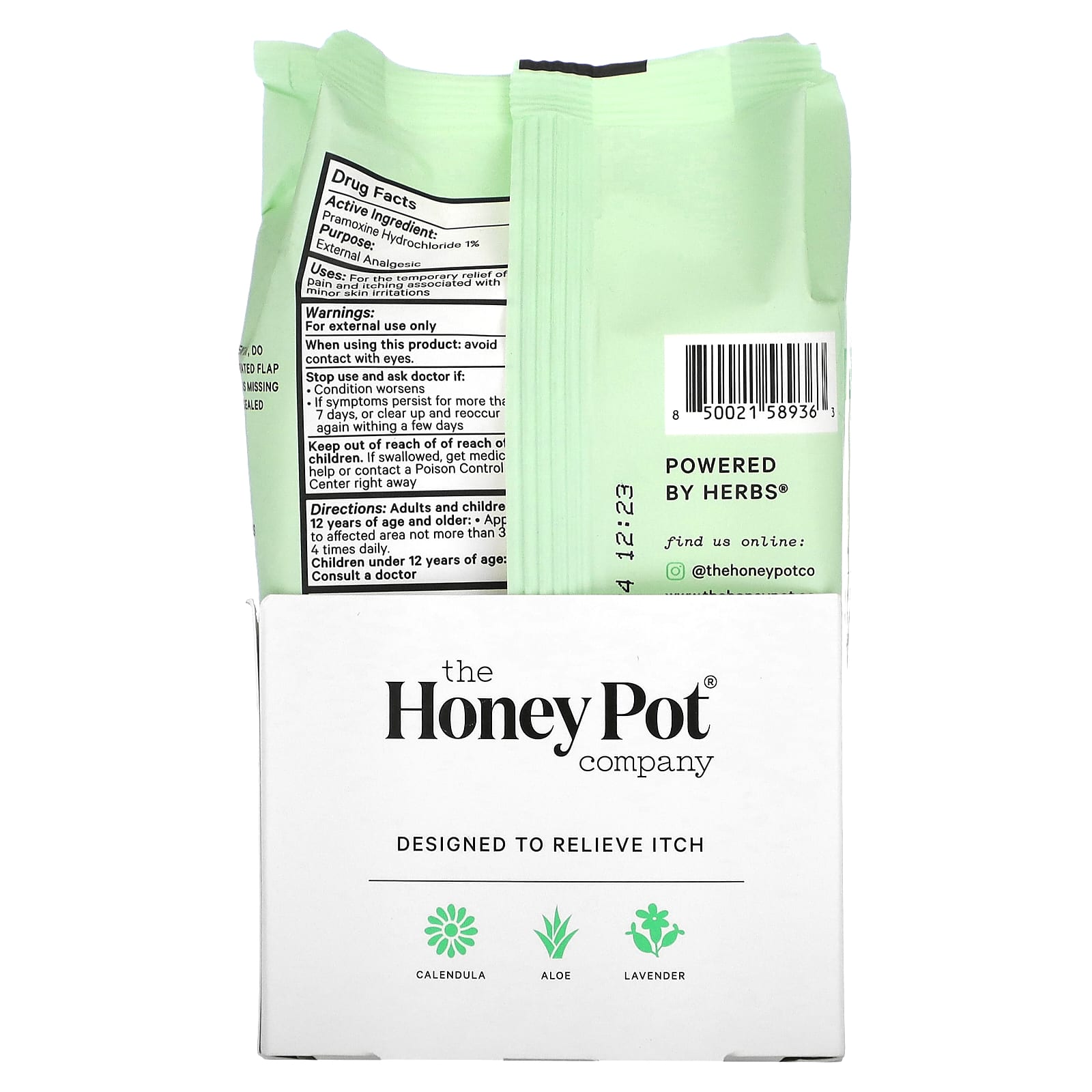 The Honey Pot Company, Anti-Itch Soothing Wipes , 30 Count