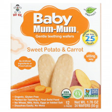 Hot Kid, Baby Mum-Mum, рисовые сухарики с бататом и морковью, 24 сухарика, по 50 г (1,76 унций) каждый