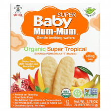 Hot Kid, Baby Mum-Mum, рисовые галеты, органические тропические фрукты, 12 упаковок по 2 шт. по 50 г (1,76 унции)