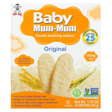 Hot Kid, Baby Mum-Mum, вафли для защиты зубов, оригинальные, 12 пакетиков, по 2 шт. (Товар снят с продажи) 