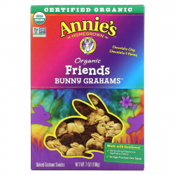 Annie's Homegrown, Organic Friends Baked Bunny Graham Snacks, шоколадная крошка, шоколад и мед, 198 г (7 унций)