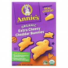 Annie's Homegrown, органические запеченные крекеры с чеддером в форме кроликов, двойной сыр, 213 г (7,5 унции)