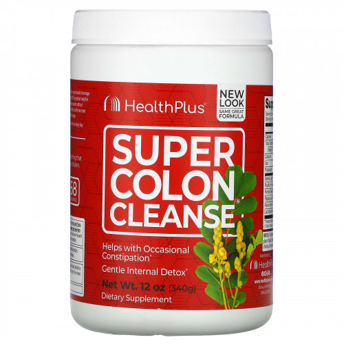 Health Plus Inc., Super Colon Cleanse, для очищения толстой кишки, 340 г (12 унций)