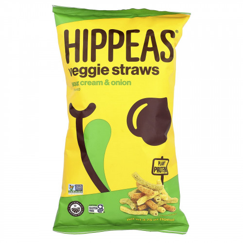 Hippeas, Veggie Straws, сметана и лук, 106 г (3,75 унции)