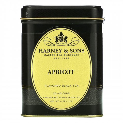 Harney & Sons, Абрикос, ароматизированный черный чай, 4 унции (112 г)