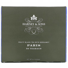 Harney & Sons, Paris, Черный фруктовый чай с бергамотом, 50 чайных пакетиков, 3,17 унции (90 г)