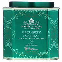 Harney & Sons, Earl Grey Imperial, черный чай с бергамотом, 30 пакетиков, 75 г (2,67 унции)