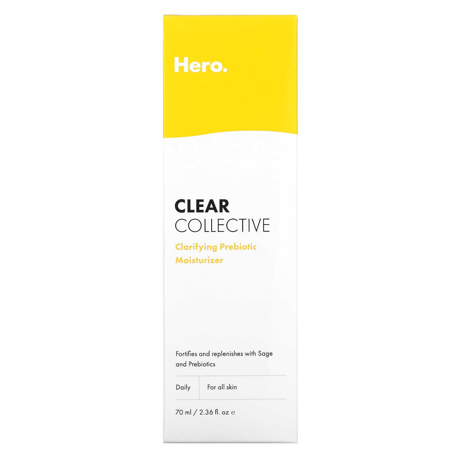 Hero Cosmetics, Clear Collective, очищающий увлажняющий крем с пребиотиками, 70 мл (2,36 жидк. унции)