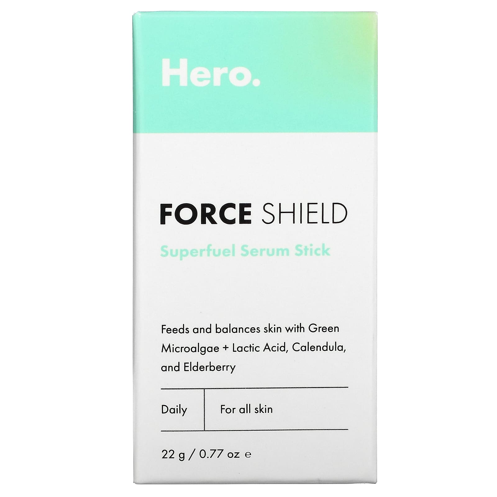 Hero Cosmetics, Force Shield, сыворотка-стик Superfuel, 22 г (0,77 унции)