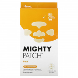 Hero Cosmetics, Mighty Patch, для лица, для жирной, комбинированной кожи, 5 гидроколлоидных патчей