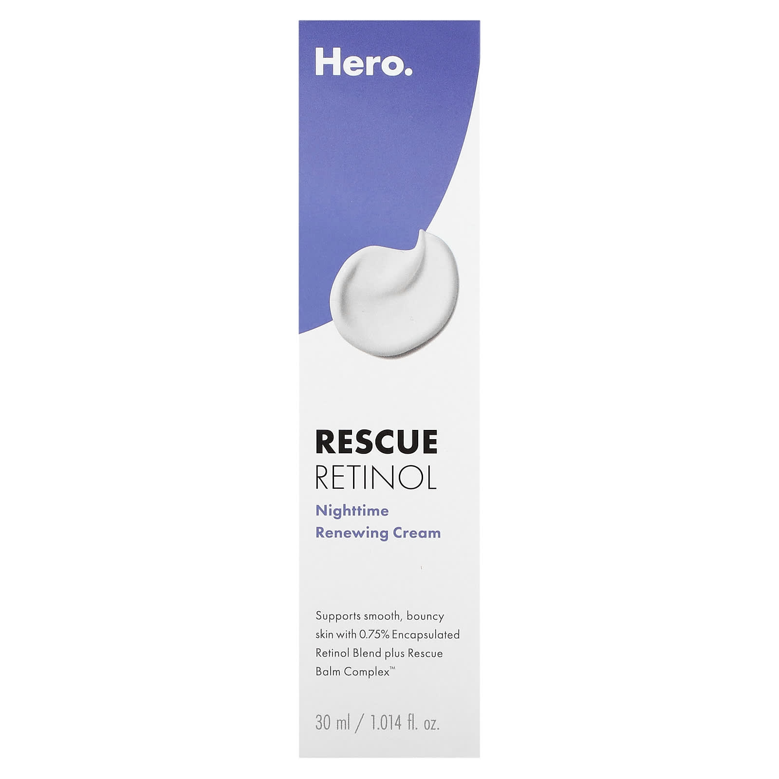 Hero Cosmetics, Rescue Retinol, ночной восстанавливающий крем, 30 мл (1,014 жидк. Унции)