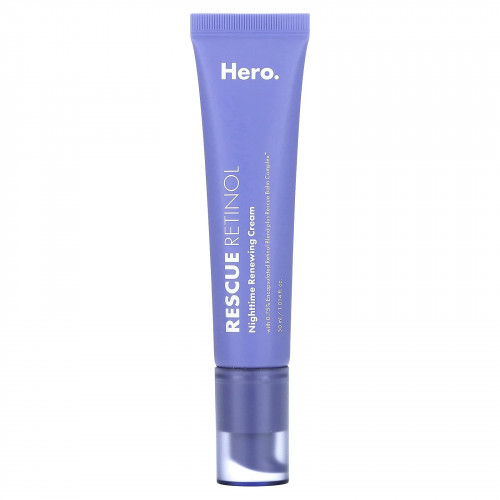 Hero Cosmetics, Rescue Retinol, ночной восстанавливающий крем, 30 мл (1,014 жидк. Унции)