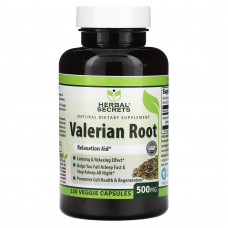 Herbal Secrets, Корень валерианы, 500 мг, 120 растительных капсул