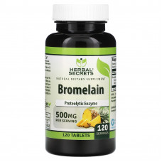 Herbal Secrets, Бромелаин, 500 мг, 120 таблеток