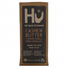 Hu, Плитка темного шоколада, органическое 70% какао, масло кешью + апельсин и ваниль, 60 г (2,1 унции)