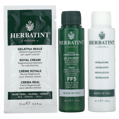 Herbatint, Стойкая гель-краска для волос, FF 5, песочный блонд, 135 мл (4,56 жидк. Унции)